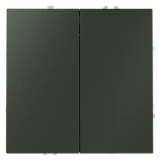 Изображение Выключатель с самовозвратом встраиваемый VOLTUM S70 двухклавишный 10А, (титан)